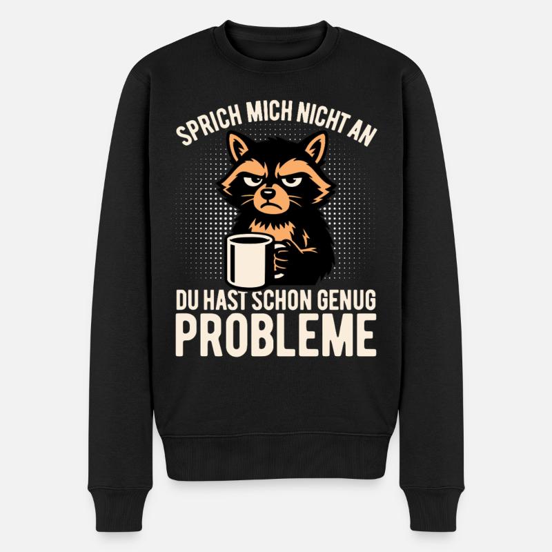 Don’t Talk To Me - Café paresseux - Pull Premium bio Homme - noir