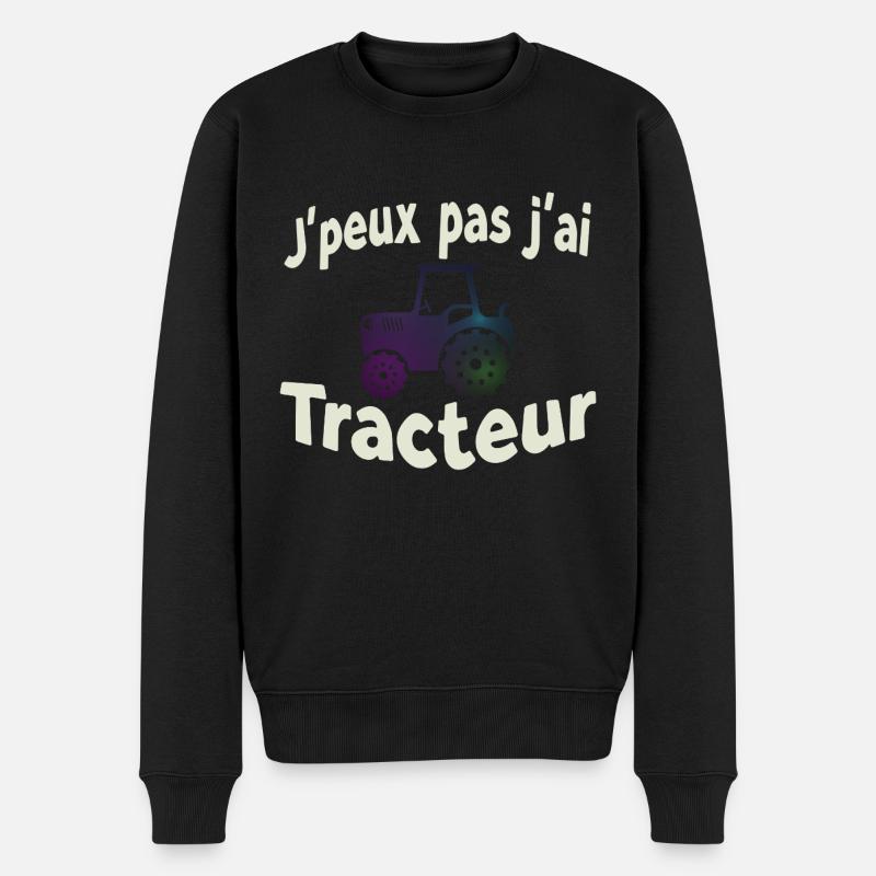 J’peux pas j’ai Tracteur - Pull Premium bio Homme - noir