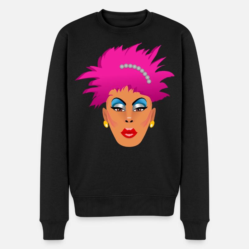 Pink Drag Queen - Männer Premium Bio Pullover - Schwarz