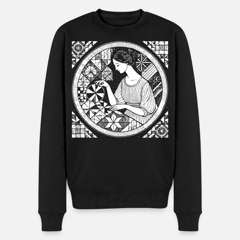 Quilten Design – Kreativität & Handarbeit - Männer Premium Bio Pullover - Schwarz