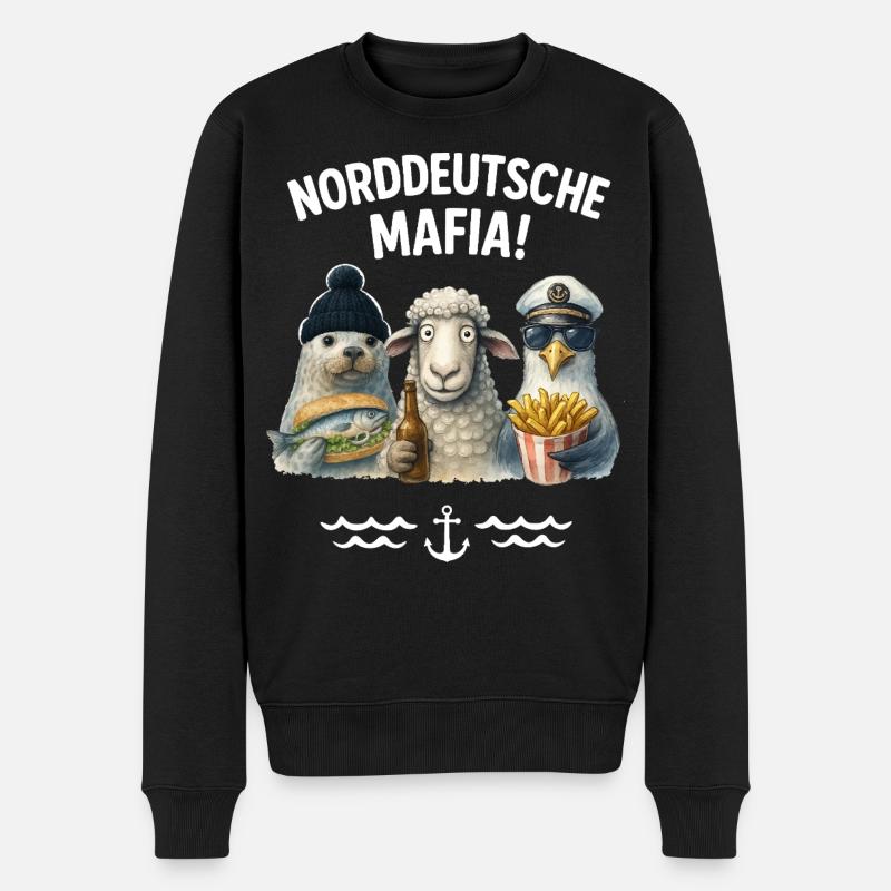 Norddeutsche Mafia - Männer Premium Bio Pullover - Schwarz