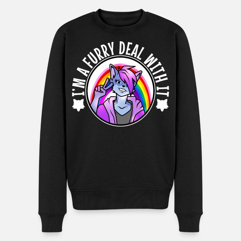 I'm A Furry Deal With It - Männer Premium Bio Pullover - Schwarz
