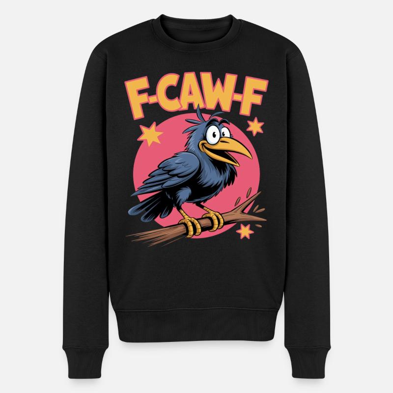 F-Caw-F Meme Krähe - Männer Premium Bio Pullover - Schwarz
