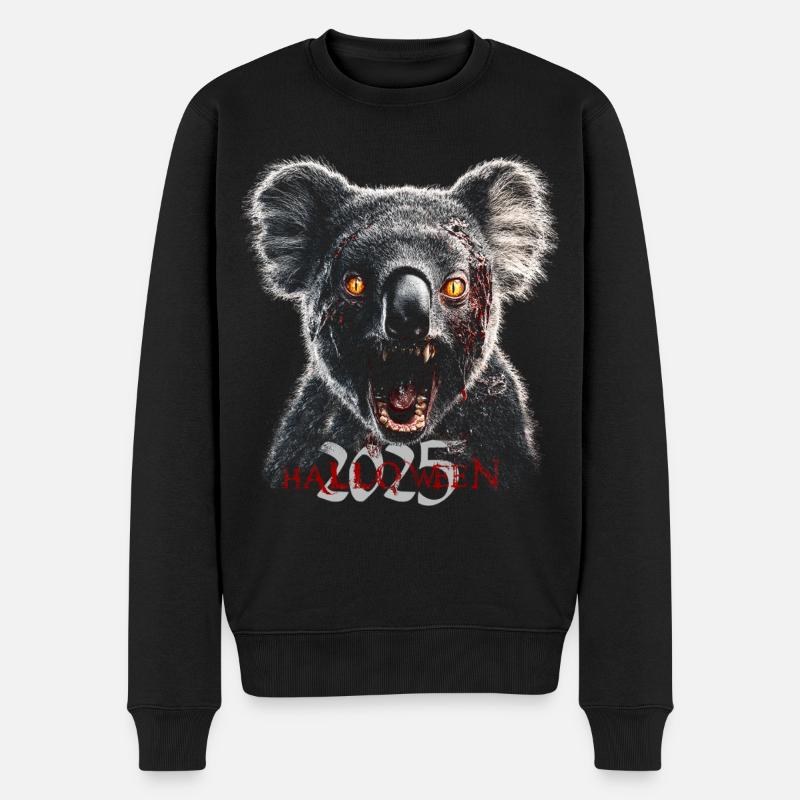 Zombie Koala Halloween Peur - Pull Premium bio Homme - noir