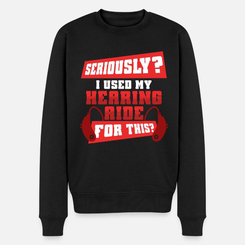 Sourd, sourd, malentendant - Pull Premium bio Homme - noir