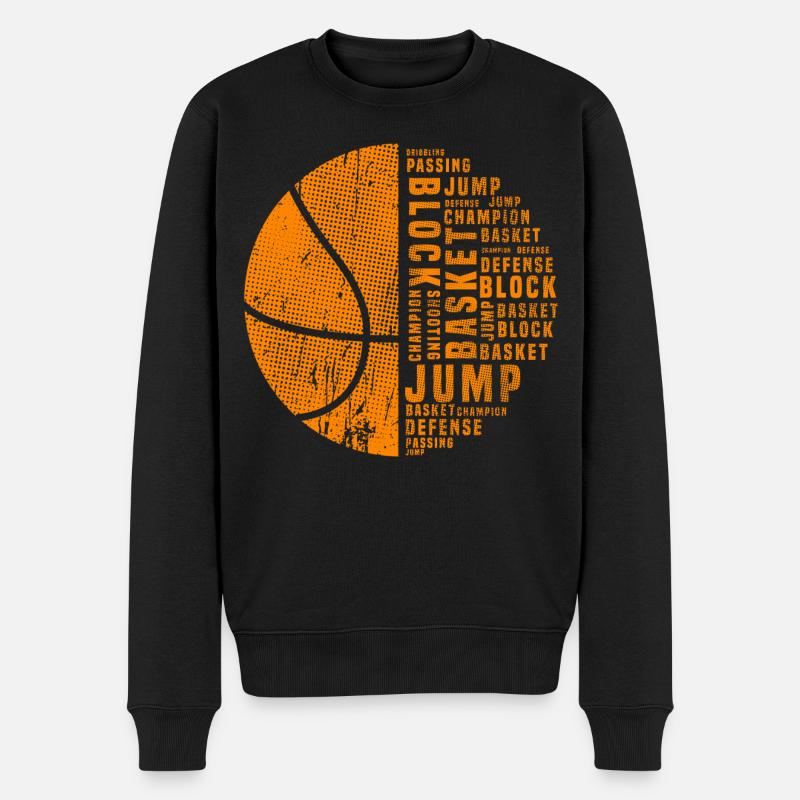Basketball  - Männer Premium Bio Pullover - Schwarz
