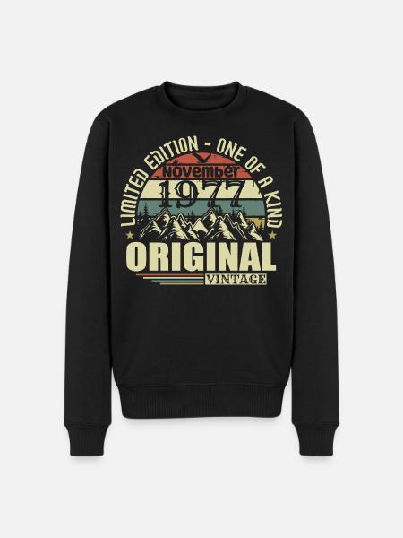 Birthday november 1977 - Men's Premium Organic Jumper - black