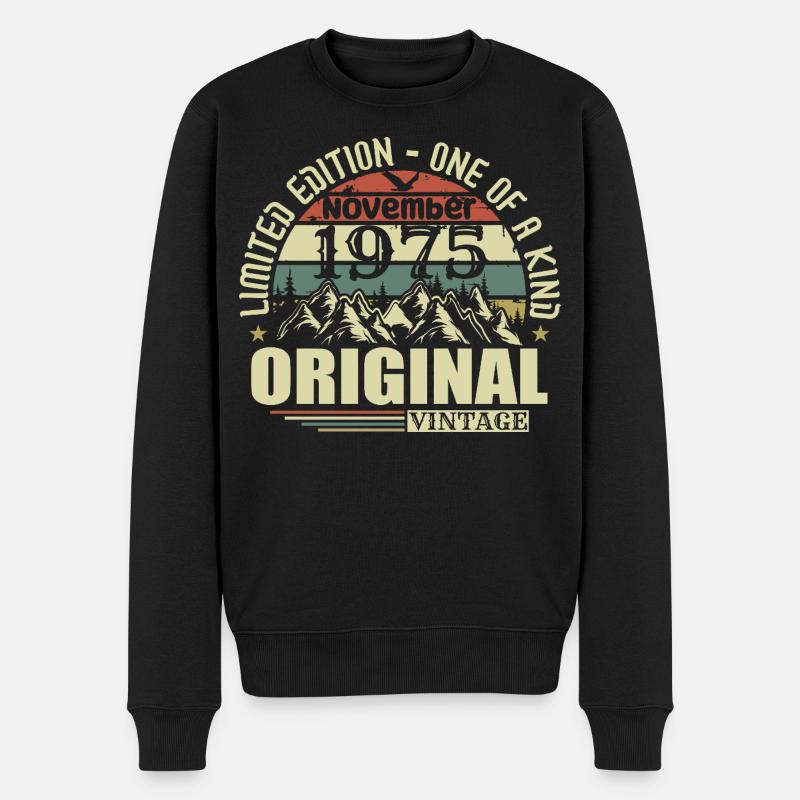 Anniversaire novembre 1975 - Pull Premium bio Homme - noir
