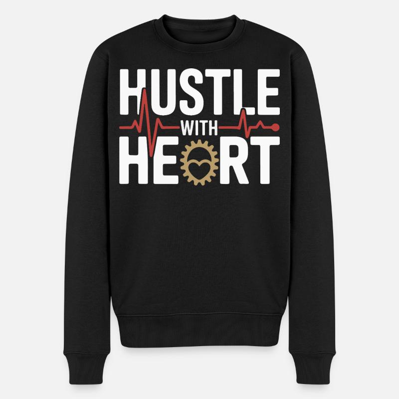 Hustle avec Heart Geardesign - Pull Premium bio Homme - noir