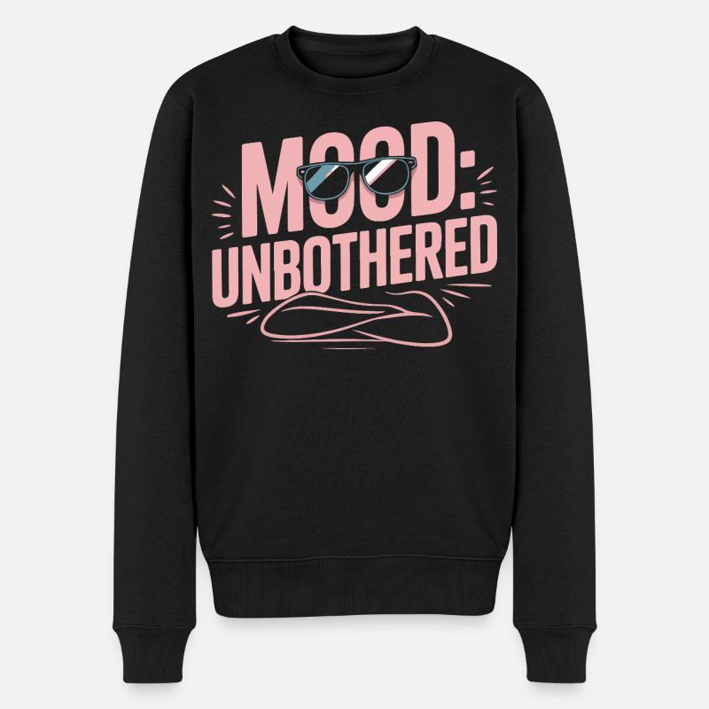 Mood Unbothered Gelassenheit - Männer Premium Bio Pullover - Schwarz