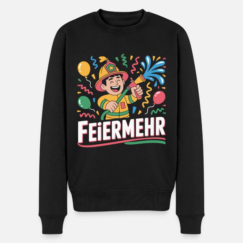 Célébration plus fête pompiers - Pull Premium bio Homme - noir