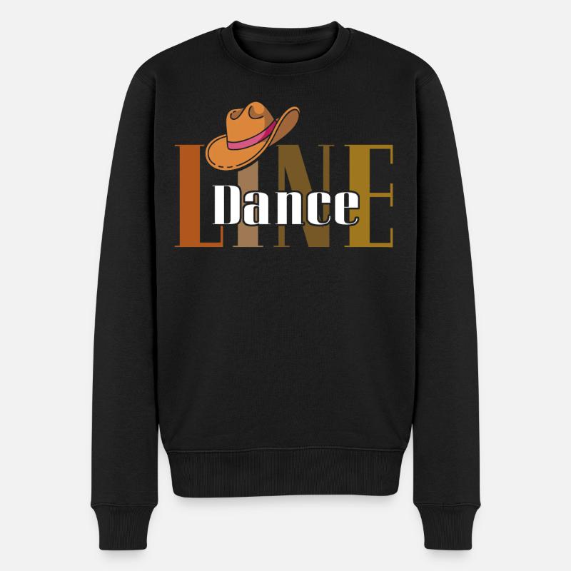 LineDance Cowboy Hut - Männer Premium Bio Pullover - Schwarz