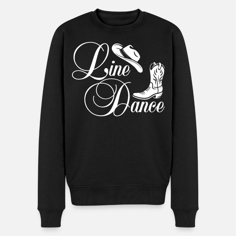 Line Dance Western Script - Männer Premium Bio Pullover - Schwarz