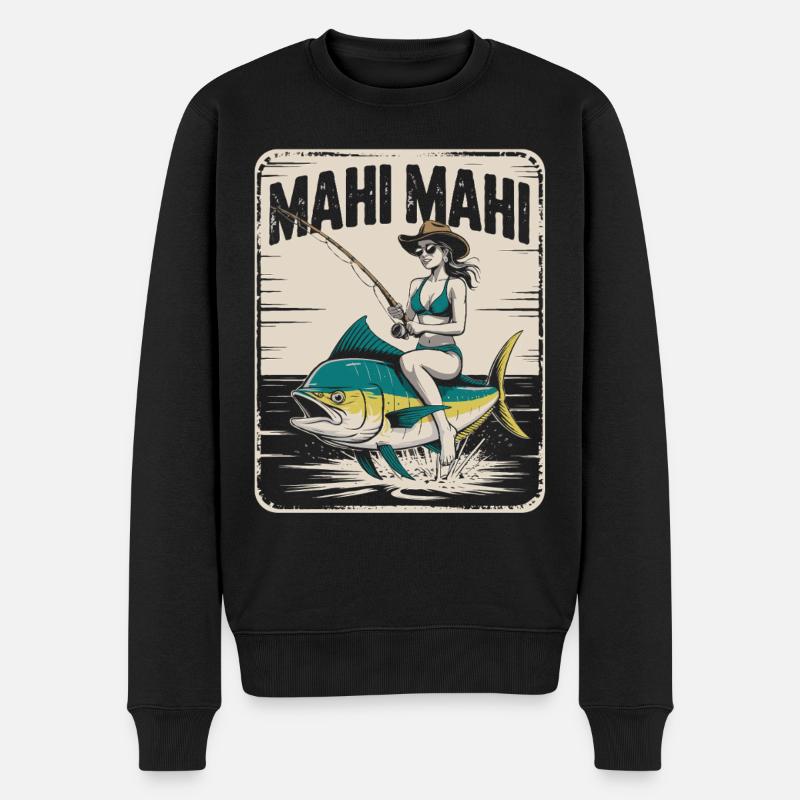 Mahi Mahi Beach Angler Rétro - Pull Premium bio Homme - noir