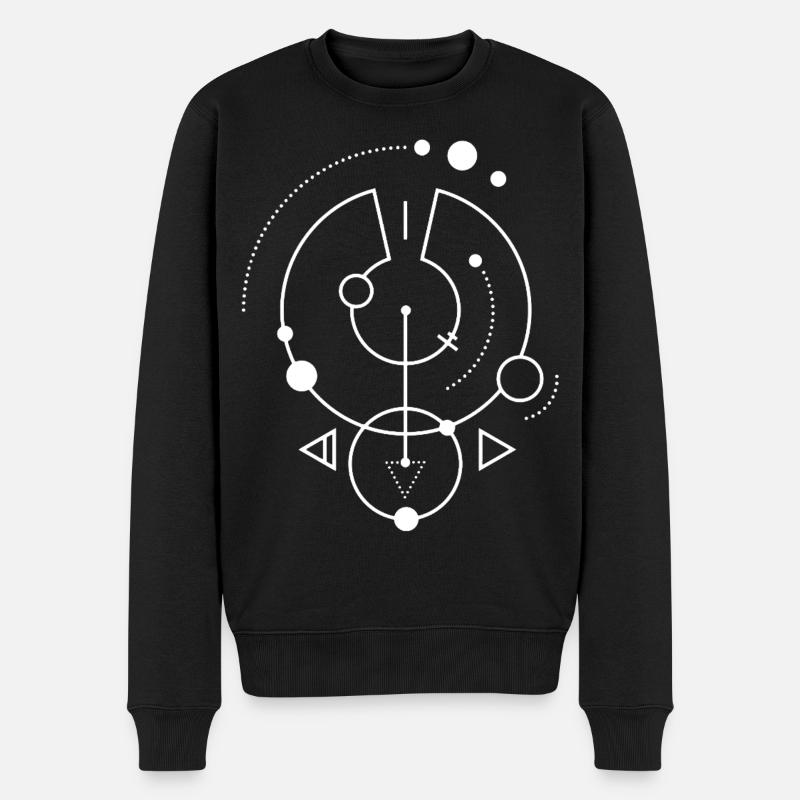 Symbole géométrique blanc - Pull Premium bio Homme - noir