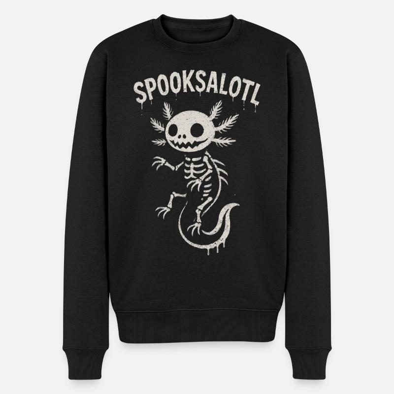 Spooksalotl Squelette Axolotl Halloween - Pull Premium bio Homme - noir