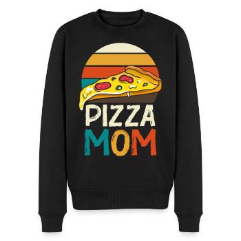 Pizza Mom Slice Retro - Männer Premium Bio Pullover - Schwarz - Vorne - Nico (187cm)