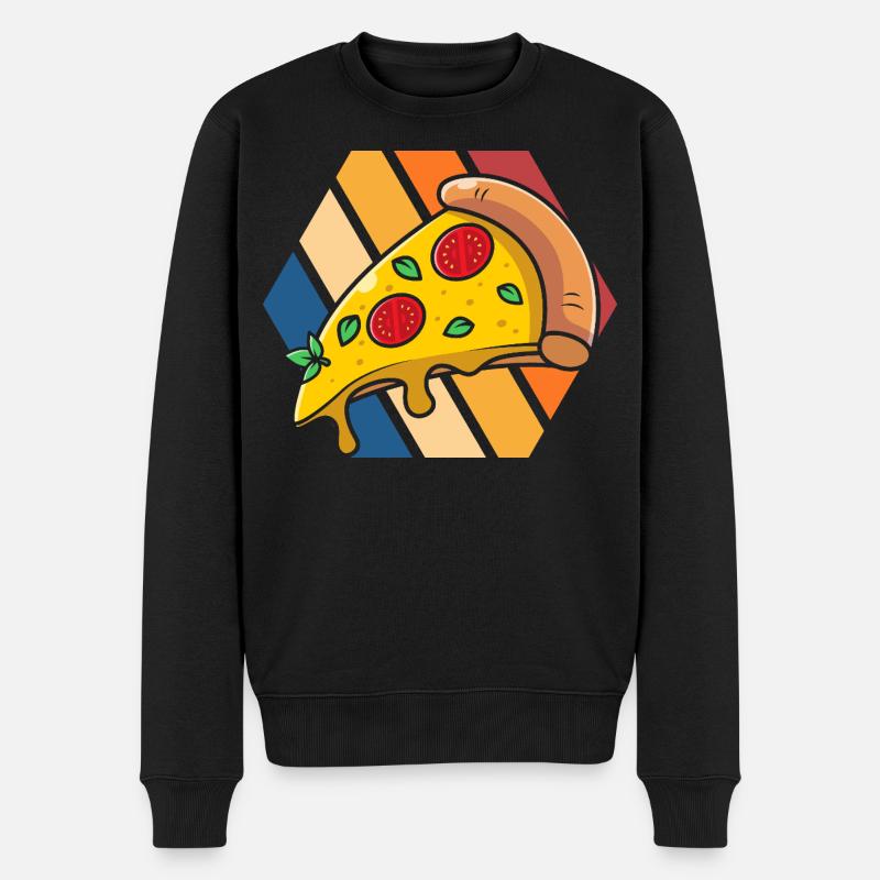 Pizza Pop Art Slice - Männer Premium Bio Pullover - Schwarz