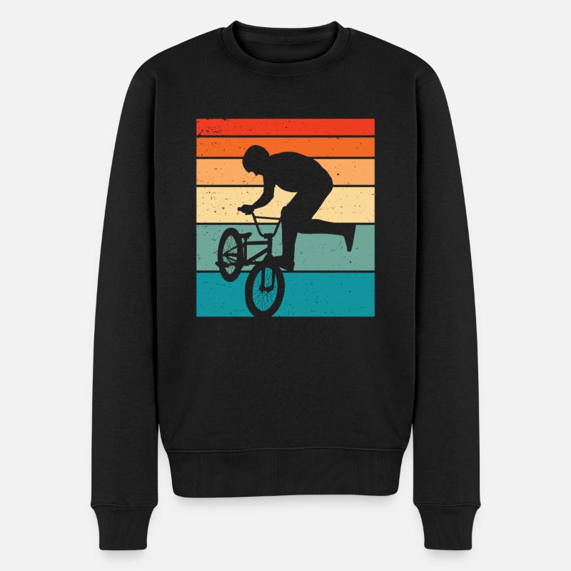 Bmx Retro Bmx Fahrrad - Männer Premium Bio Pullover - Schwarz