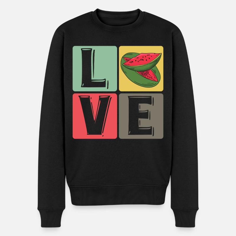 Blocs de pastèque Love Pop Art - Pull Premium bio Homme - noir