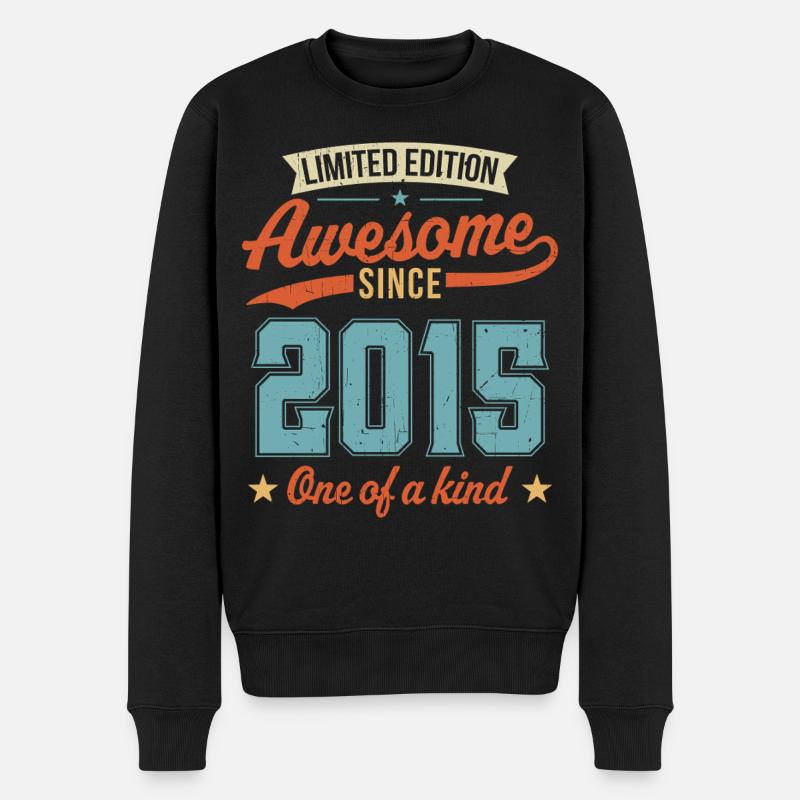Genial seit 2015 - Männer Premium Bio Pullover - Schwarz