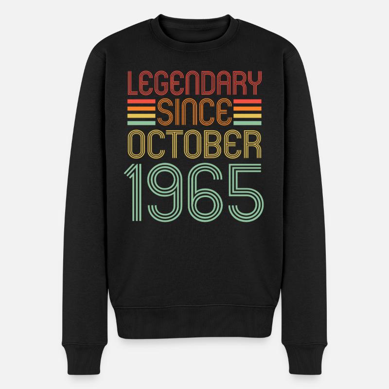 Legendär seit Oktober 1965, Retro, Geburtstag - Männer Premium Bio Pullover - Schwarz