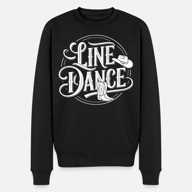LineDance Cowboy Country Dance - Männer Premium Bio Pullover - Schwarz