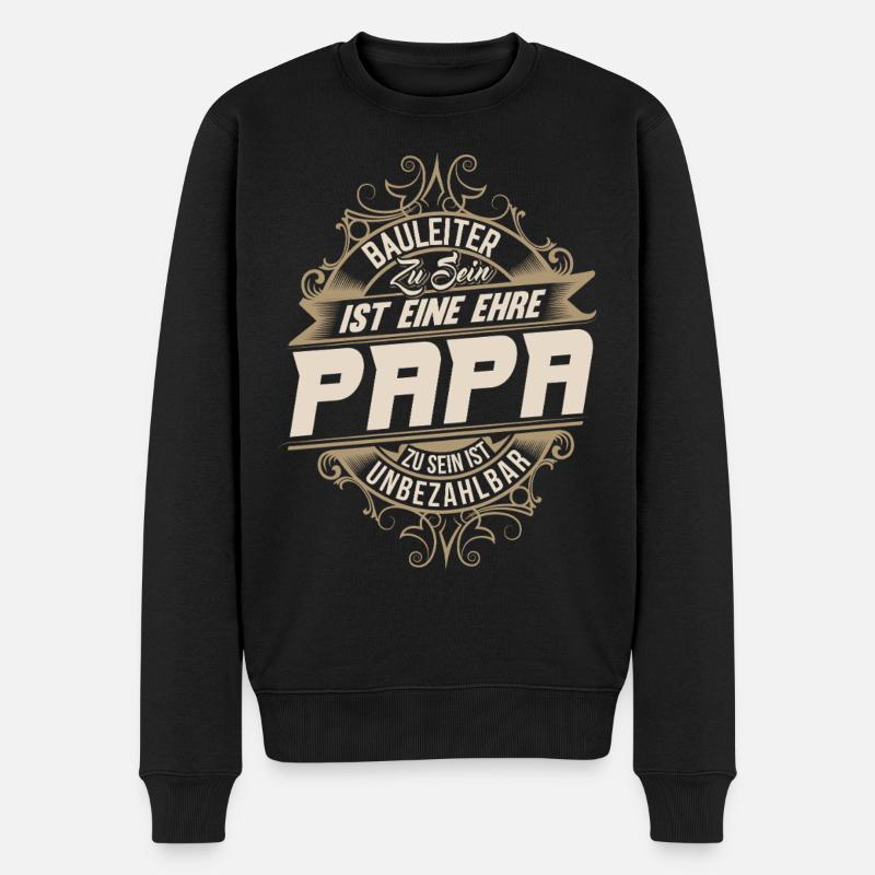 Bauleiter Papa - Männer Premium Bio Pullover - Schwarz