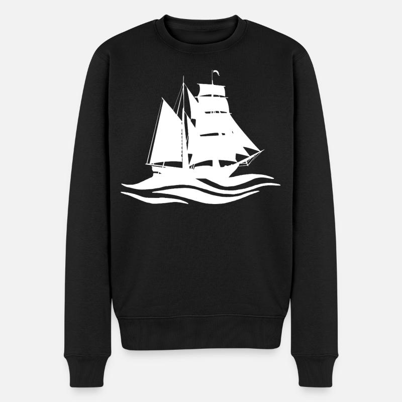 Bateau blanc et voyage - Pull Premium bio Homme - noir