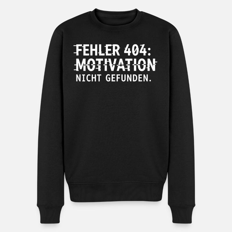 Fehler 404 Motivation Nicht Gefunden - Männer Premium Bio Pullover - Schwarz