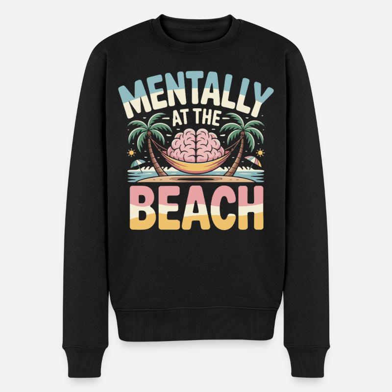 Hamac fantôme sur la plage - Pull Premium bio Homme - noir