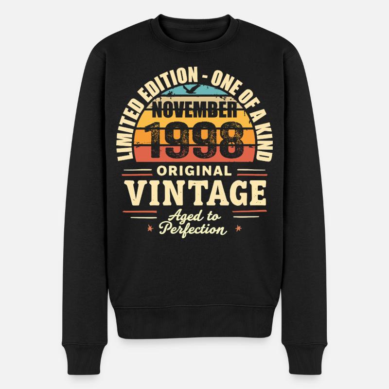 November 1998 Bestes Geschenk 1998 - November 1998 - Männer Premium Bio Pullover - Schwarz