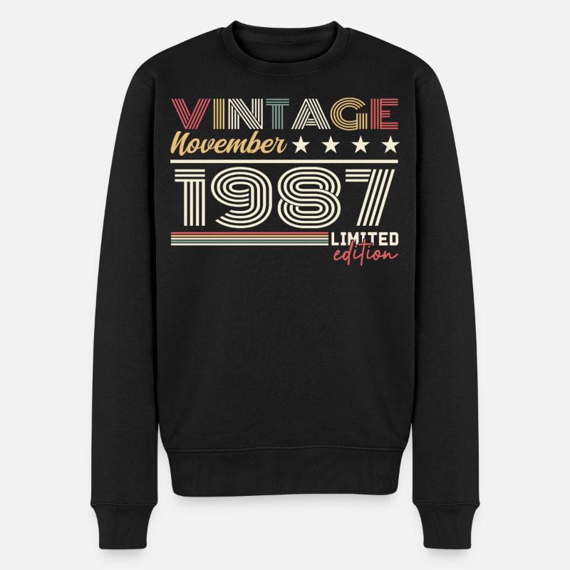 November 1987 - Männer Premium Bio Pullover - Schwarz