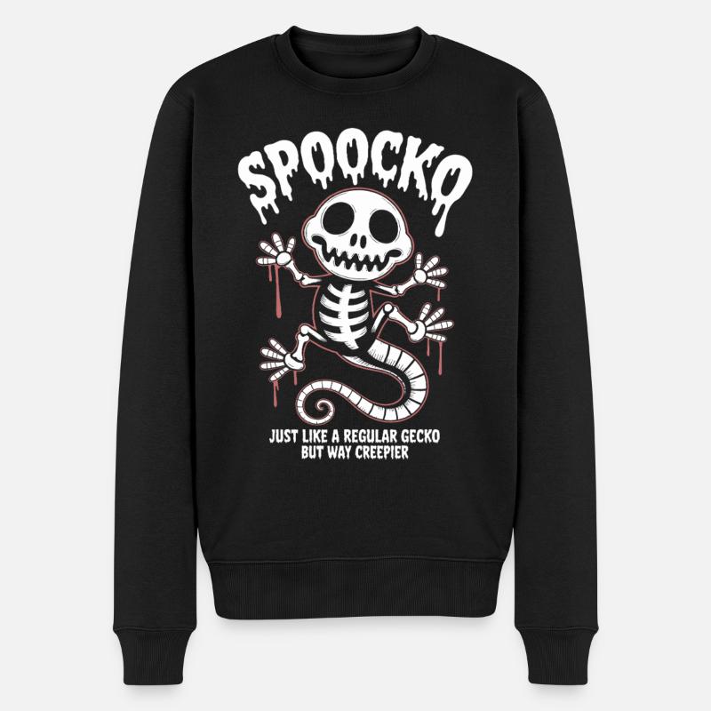 Spooky Skeleton Halloween - Männer Premium Bio Pullover - Schwarz