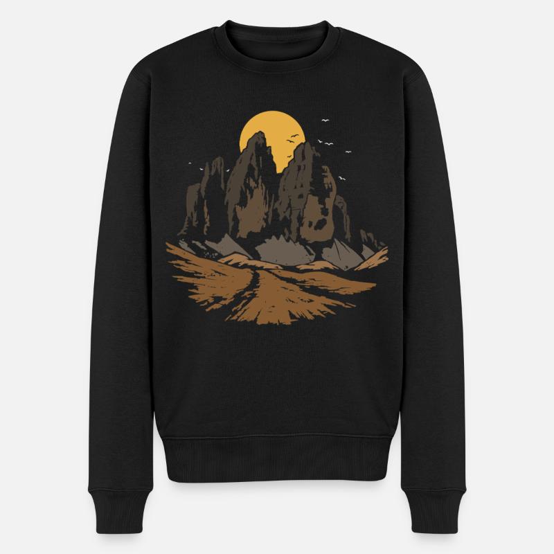 Dolomiten Drei Zinne Tre Cime di Lavaredo Berg - Männer Premium Bio Pullover - Schwarz