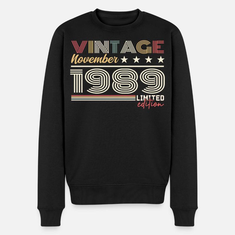 November 1989 - Männer Premium Bio Pullover - Schwarz