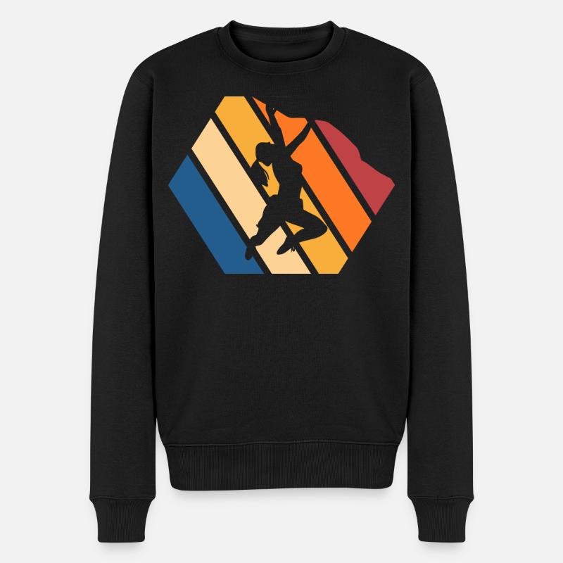 Dynamische Streetdance Silhouette - Männer Premium Bio Pullover - Schwarz