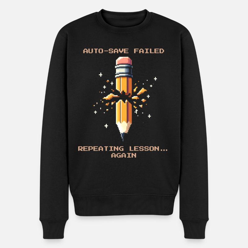 Autosave fehlgeschlagen | Lektion wiederholen - Männer Premium Bio Pullover - Schwarz