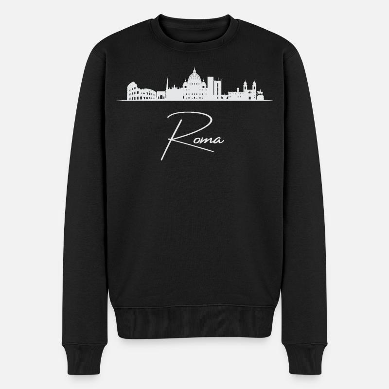 Silhouette de Rome, Rome Italie - Pull Premium bio Homme - noir