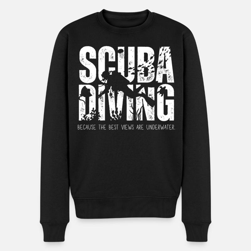Tauchen Unterwasseransichten - Männer Premium Bio Pullover - Schwarz