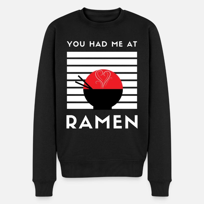 You Had Me at Ramen - Männer Premium Bio Pullover - Schwarz