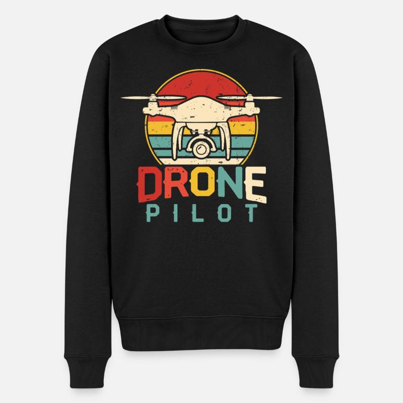 Drohne - Männer Premium Bio Pullover - Schwarz