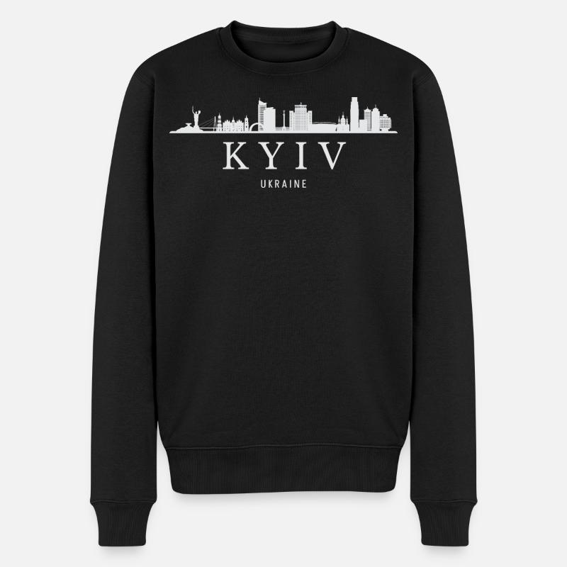 Skyline de Kiev, Kiev Ukraine - Pull Premium bio Homme - noir