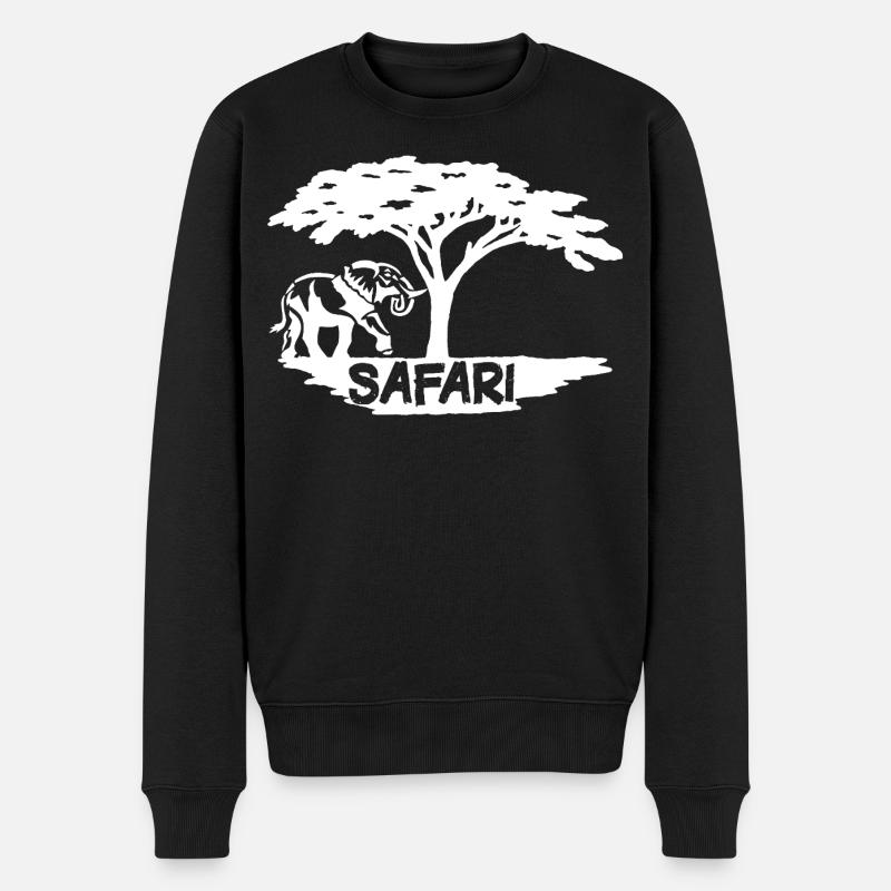Safari et éléphant blanc - Pull Premium bio Homme - noir