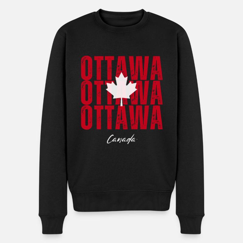 Ottawa Canada, j’adore Ottawa - Pull Premium bio Homme - noir