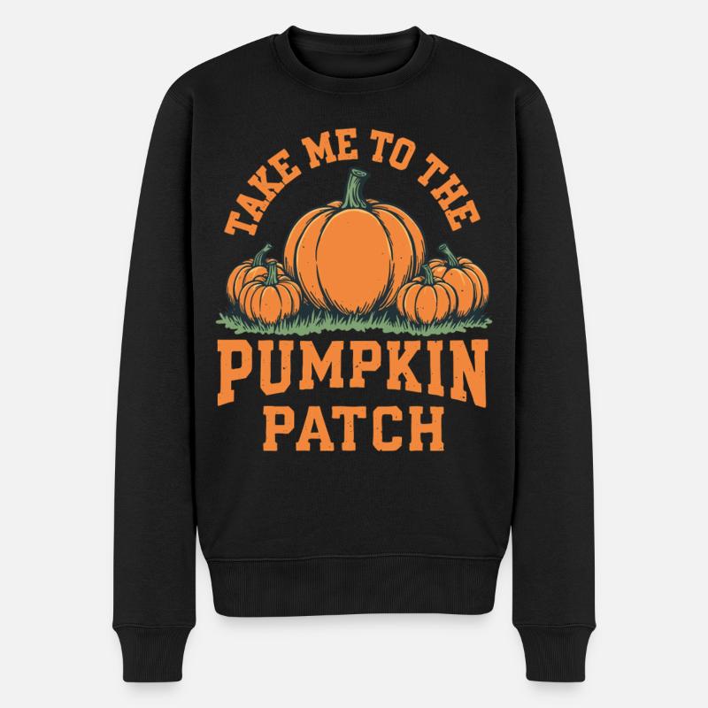 Emmenez-moi au champ de citrouilles - Pull Premium bio Homme - noir