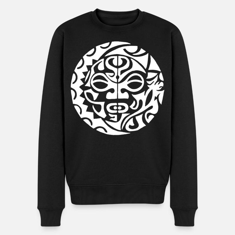 Crâne de Polynésie (blanc) - Pull Premium bio Homme - noir