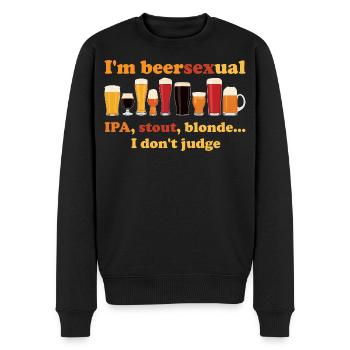I'm a beersexual beer drinker - Men's Premium Organic Jumper - black - Front - Nico (187cm)