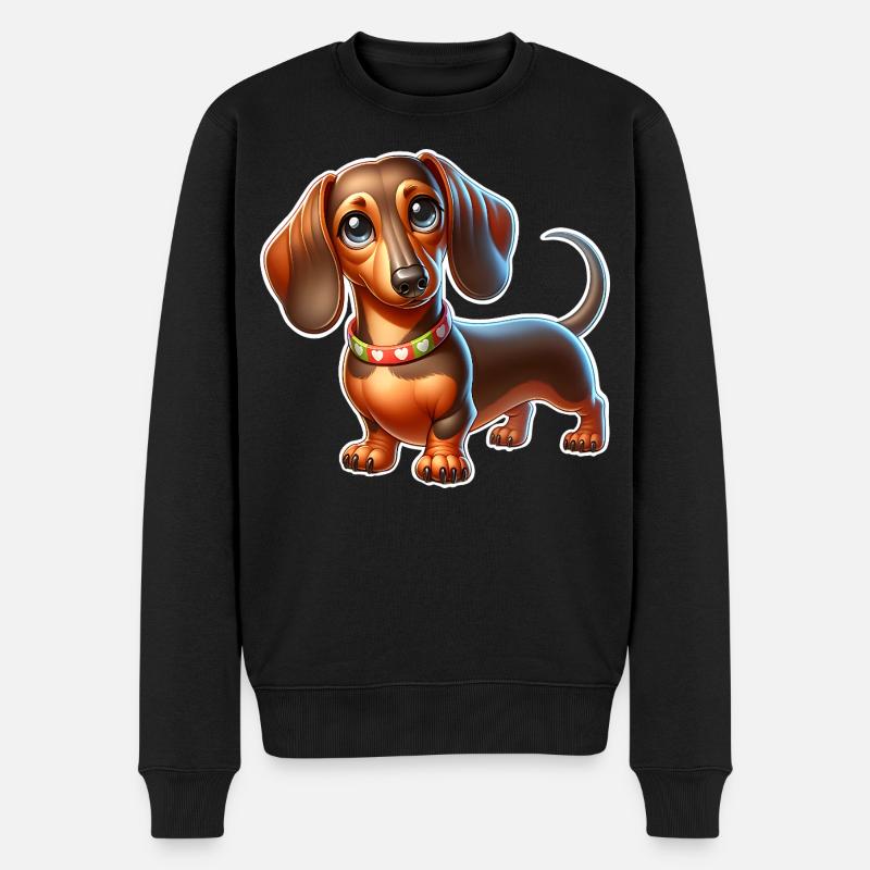 Dackel - Männer Premium Bio Pullover - Schwarz