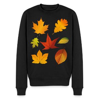 Feuilles d’automne - Pull Premium bio Homme - noir - Devant - Nico (187cm)